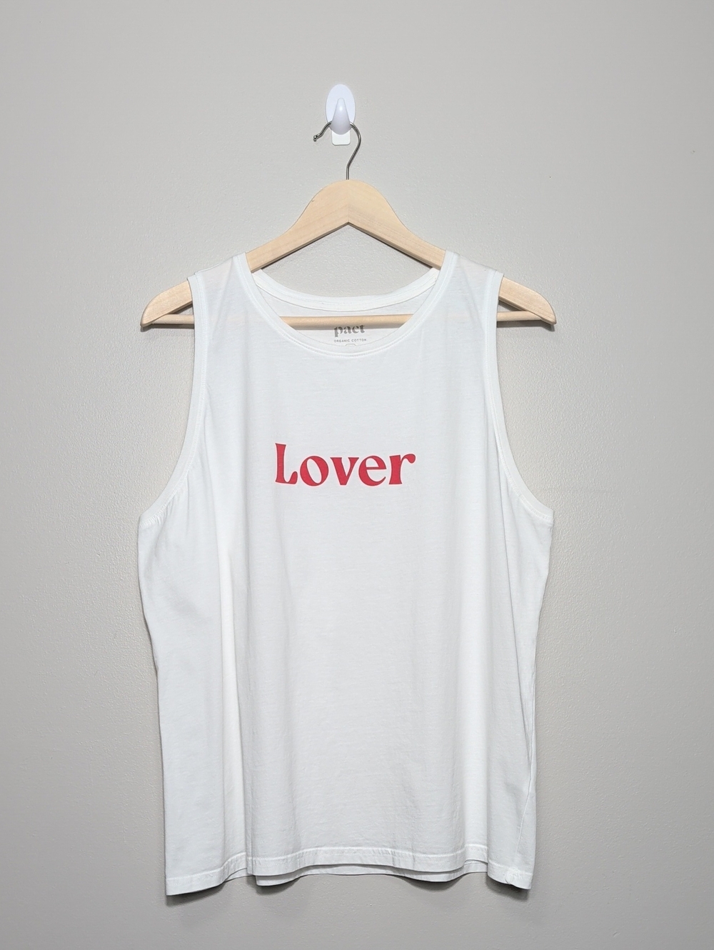 Pact Lover Graphic White Tank Top Women's XL RARE Swiftie Taylor Organic Cotton